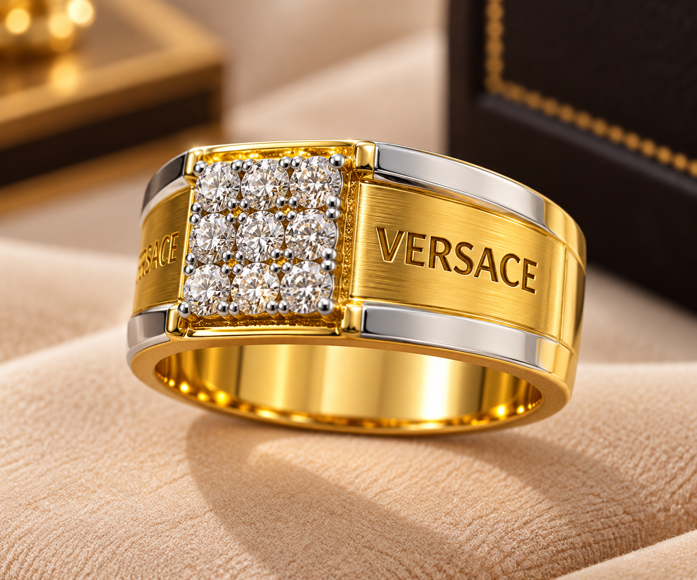 Versace Two-Tone Diamond Ring